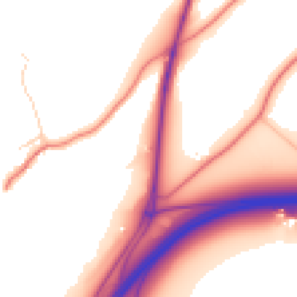 Daytime road noise heatmap for CH1 6HU