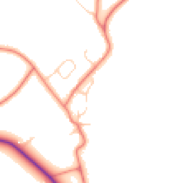 Daytime road noise heatmap for CH1 6LS