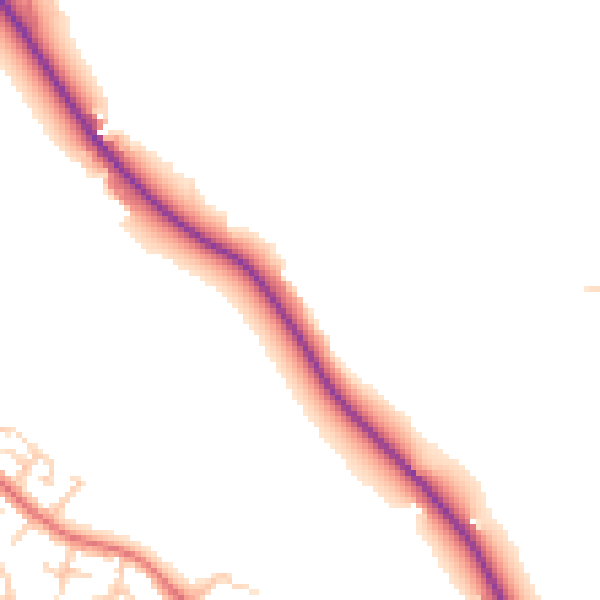 Daytime road noise heatmap for CH1 6NG