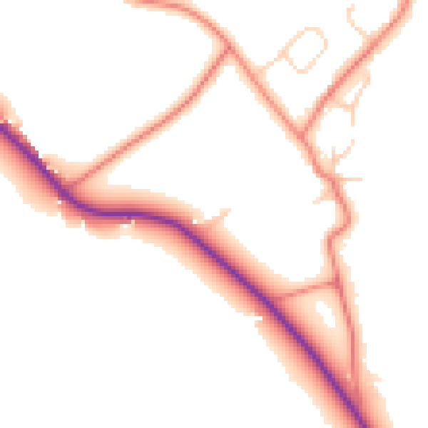 Daytime road noise heatmap for CH1 6NH