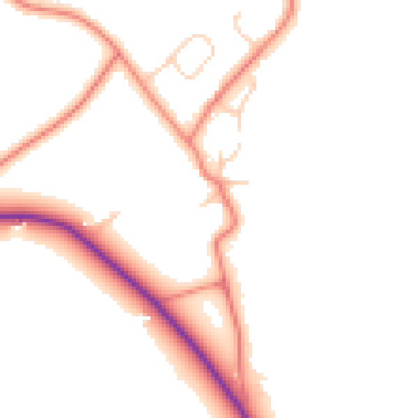 Daytime road noise heatmap for CH1 6NL