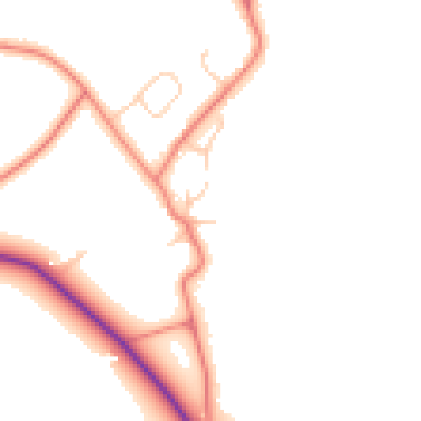 Daytime road noise heatmap for CH1 6NW