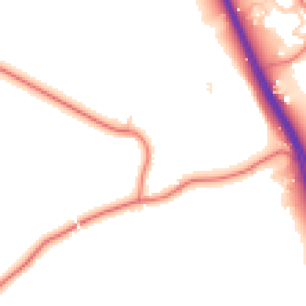 Daytime road noise heatmap for CH1 6NZ