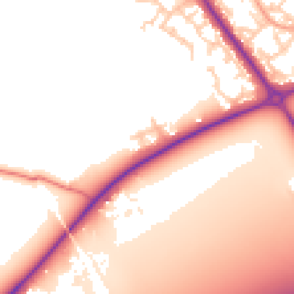 Daytime road noise heatmap for CH1 6PT