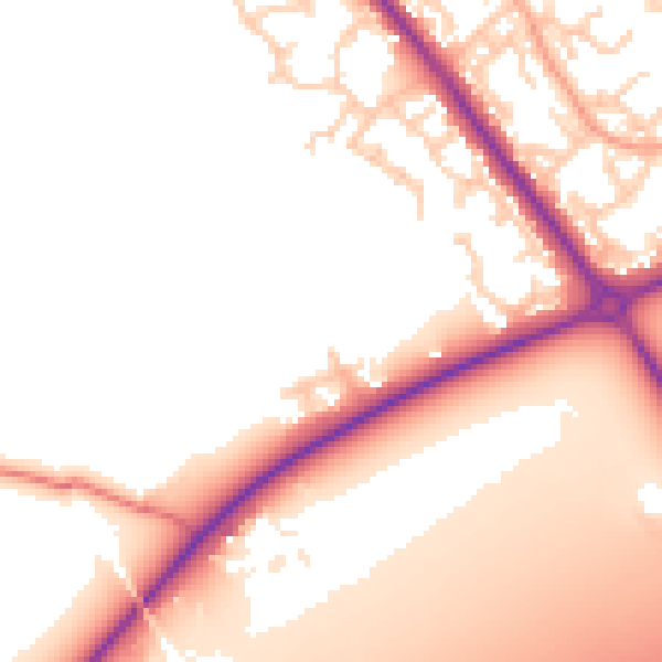 Daytime road noise heatmap for CH1 6PZ
