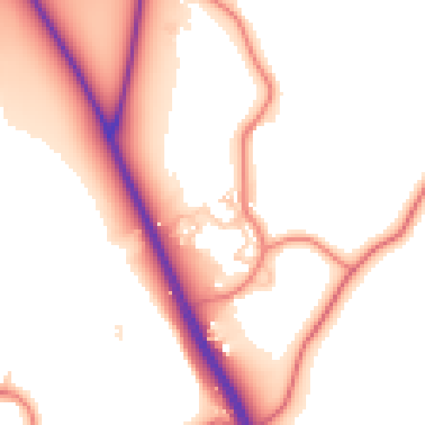 Daytime road noise heatmap for CH1 6QD