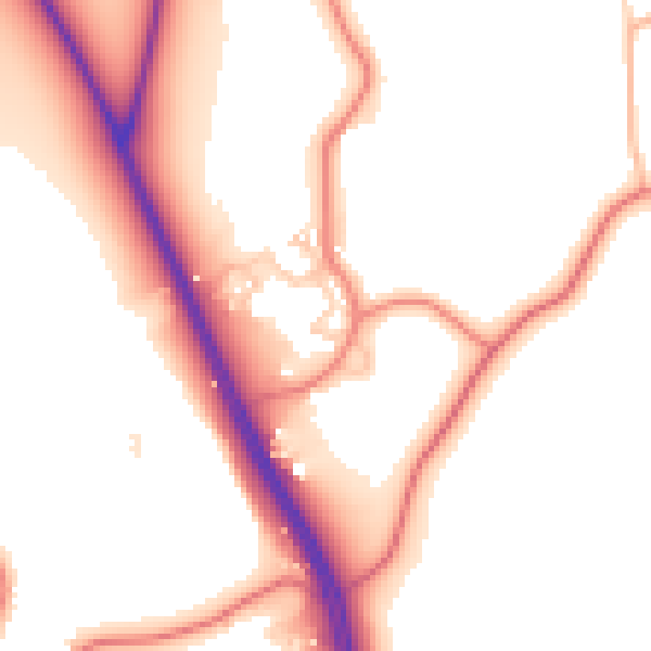 Daytime road noise heatmap for CH1 6QJ