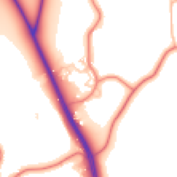 Daytime road noise heatmap for CH1 6QL