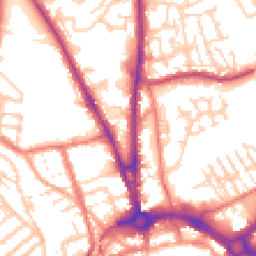 Daytime road noise heatmap for CH2 1AB