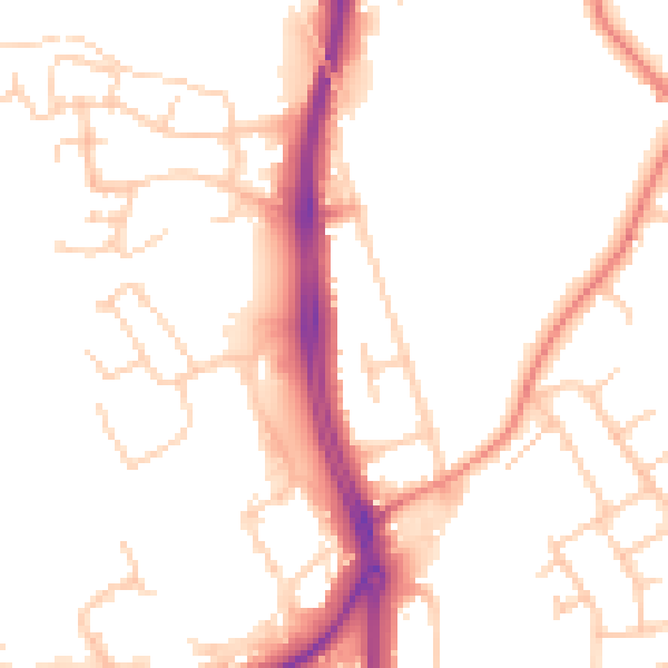 Daytime road noise heatmap for CH2 1AX
