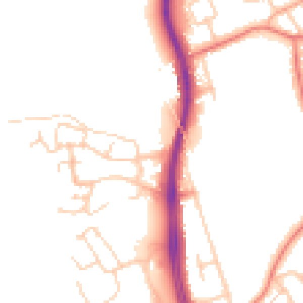 Daytime road noise heatmap for CH2 1AZ