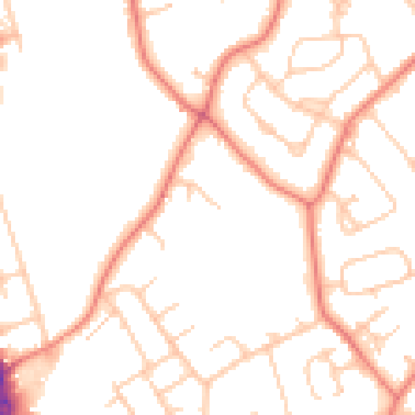 Daytime road noise heatmap for CH2 1DH