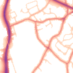 Daytime road noise heatmap for CH2 1DJ