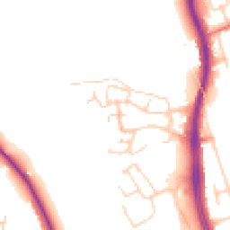 Daytime road noise heatmap for CH2 1DY