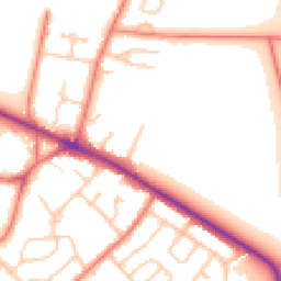 Daytime road noise heatmap for CH2 1HQ
