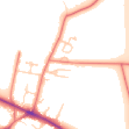 Daytime road noise heatmap for CH2 1LJ