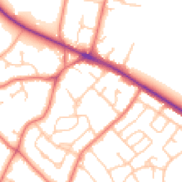 Daytime road noise heatmap for CH2 1RJ