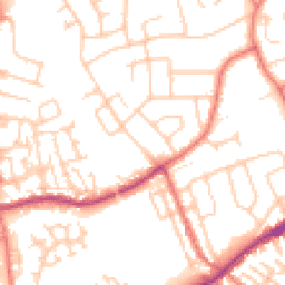 Daytime road noise heatmap for CH2 2BN