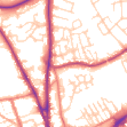 Daytime road noise heatmap for CH2 2BQ