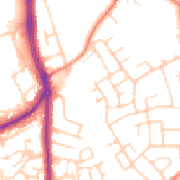 Daytime road noise heatmap for CH2 2BZ