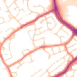 Daytime road noise heatmap for CH2 2QD