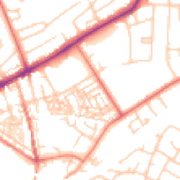 Daytime road noise heatmap for CH2 3HJ