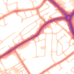 Daytime road noise heatmap for CH2 3JW