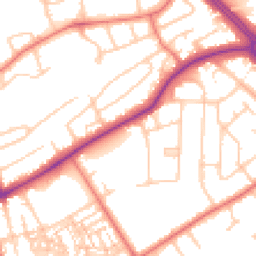 Daytime road noise heatmap for CH2 3PZ