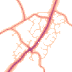 Daytime road noise heatmap for CH2 4DZ