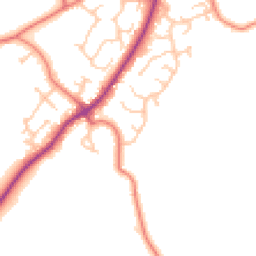 Daytime road noise heatmap for CH2 4EL