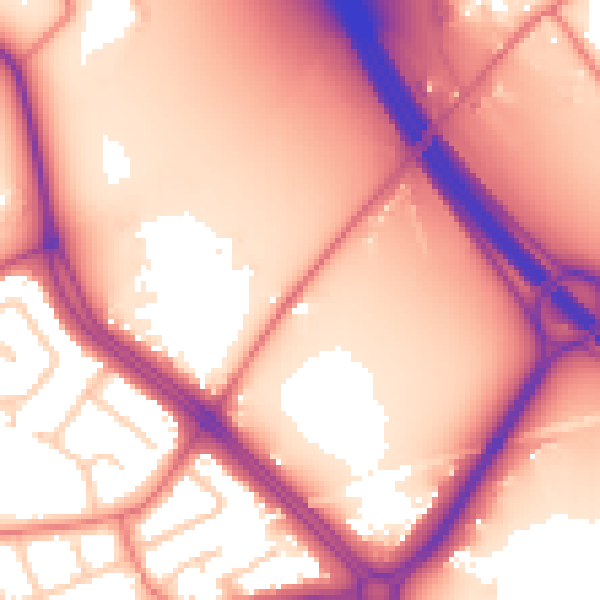 Daytime road noise heatmap for CH2 4ET