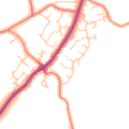 Daytime road noise heatmap for CH2 4EY