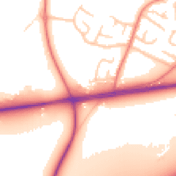 Daytime road noise heatmap for CH2 4LG