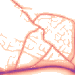 Daytime road noise heatmap for CH2 4LR