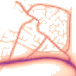 Daytime road noise heatmap for CH2 4NZ