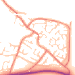 Daytime road noise heatmap for CH2 4RY