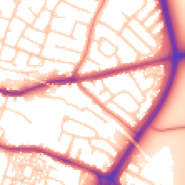 Daytime road noise heatmap for CH3 5AA