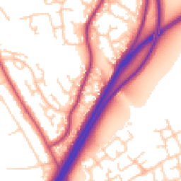 Daytime road noise heatmap for CH3 6DZ