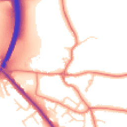 Daytime road noise heatmap for CH3 7AJ