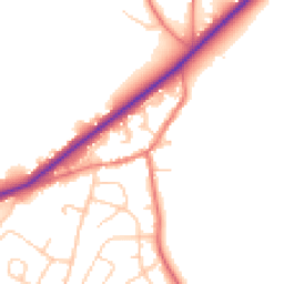Daytime road noise heatmap for CH3 8BE