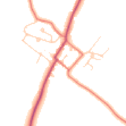 Daytime road noise heatmap for CH3 8BJ