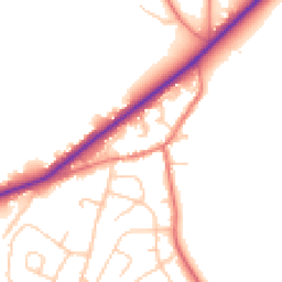 Daytime road noise heatmap for CH3 8BQ