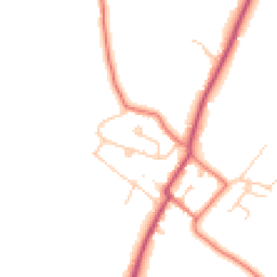 Daytime road noise heatmap for CH3 8BZ