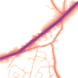 Daytime road noise heatmap for CH3 8DY