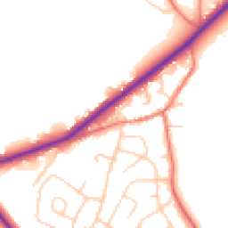 Daytime road noise heatmap for CH3 8DZ