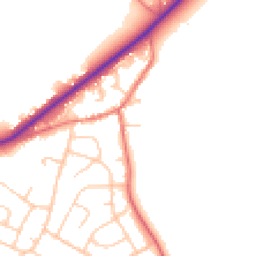 Daytime road noise heatmap for CH3 8EB
