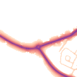 Daytime road noise heatmap for CH3 8EQ