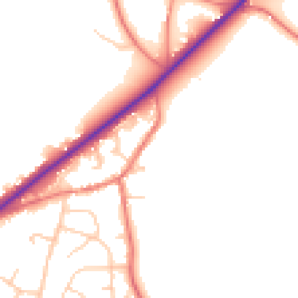 Daytime road noise heatmap for CH3 8JB