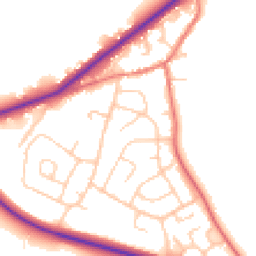 Daytime road noise heatmap for CH3 8LN
