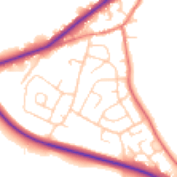 Daytime road noise heatmap for CH3 8LW